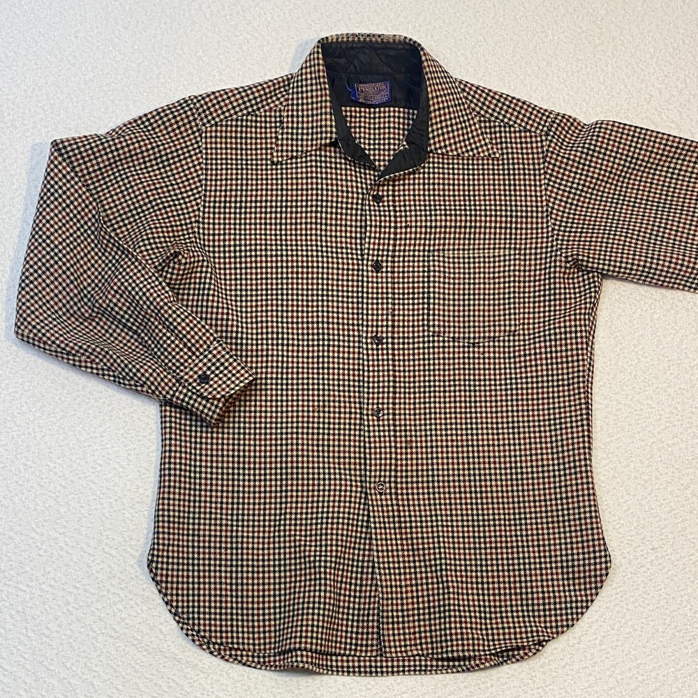 Pendleton Men's Checkered Shirt - Black and Burgundy and Tan